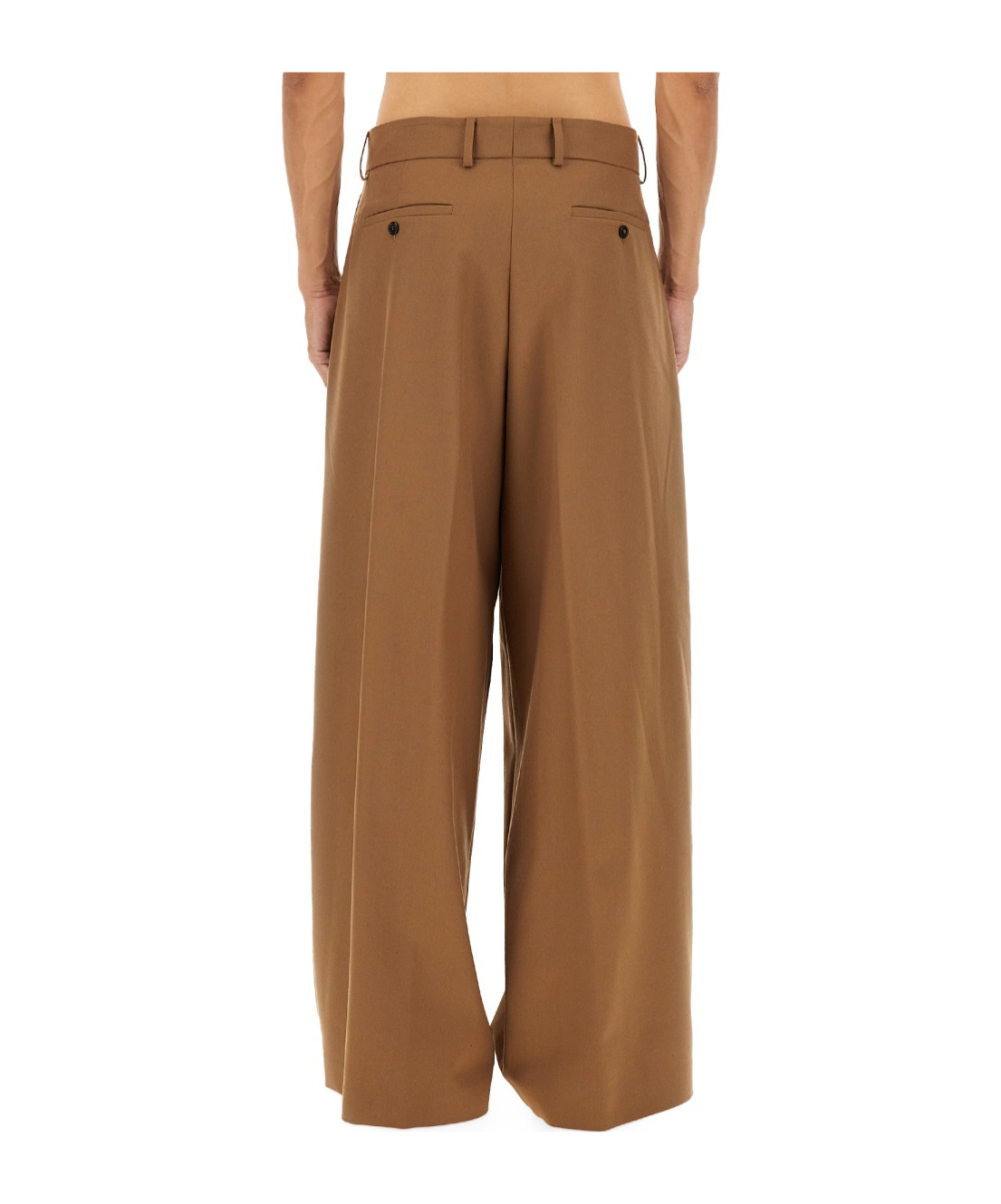 Dries Van Noten Wide Leg Trousers Featuring Pleats In Brown