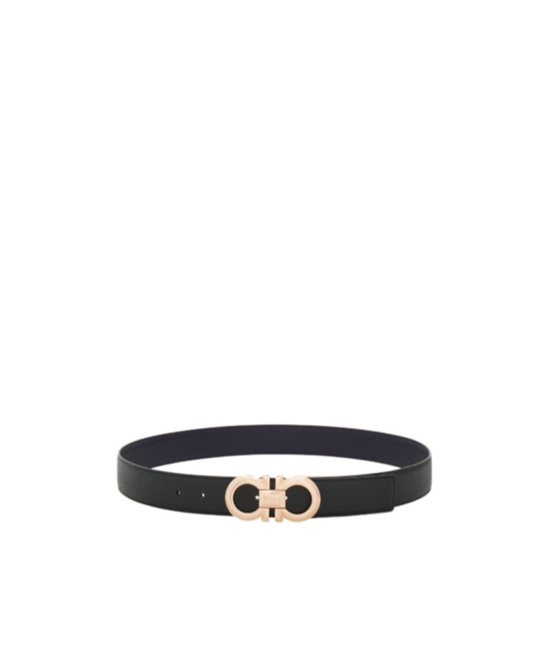 Ferragamo Adjustable Gancini Belt In Black