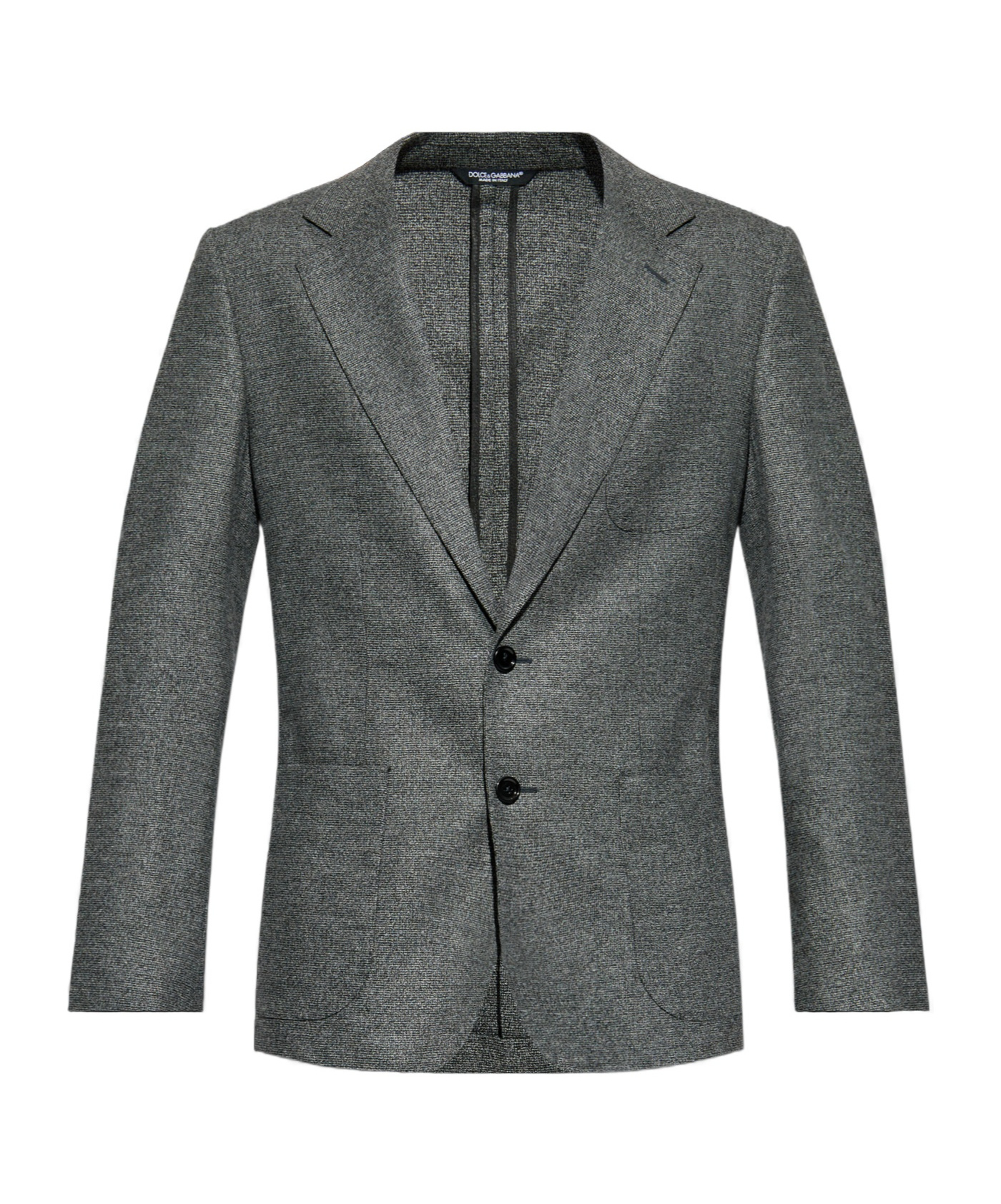 Dolce & Gabbana Notched Lapel Single-breasted Jacket In Gray