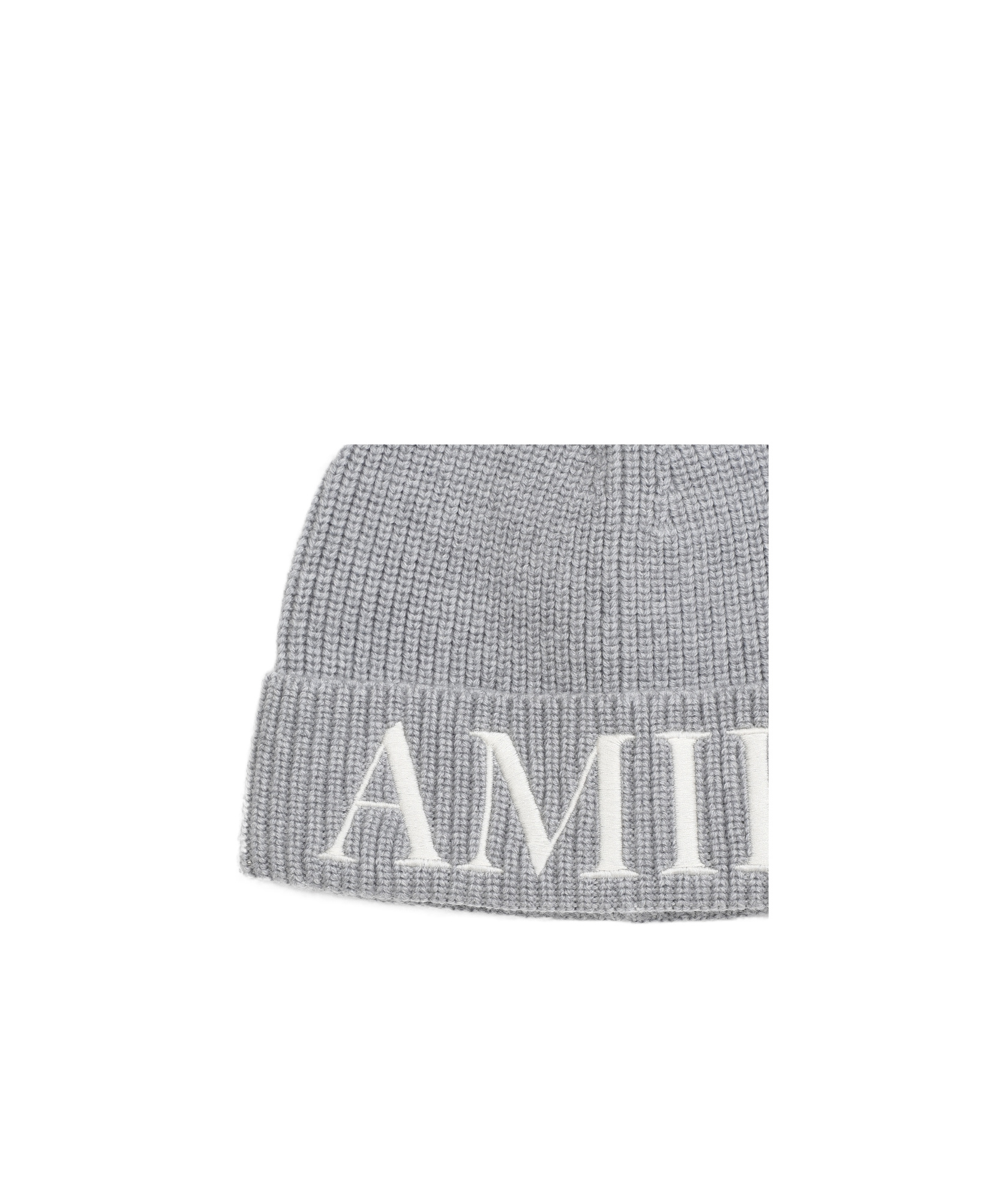 Amiri Curled Knitted Hat In Gray