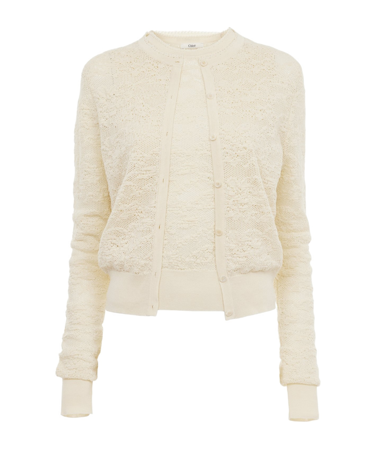 Chloé Long-sleeved Cardigan And Crew Neck Vest 2-pack In Brown