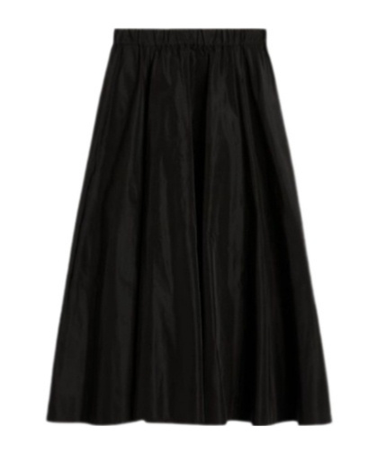 Aspesi Pleated A-line Mid-length Skirt In Black