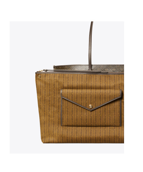 Tory Burch Perry Logo Pattern Tote Bag