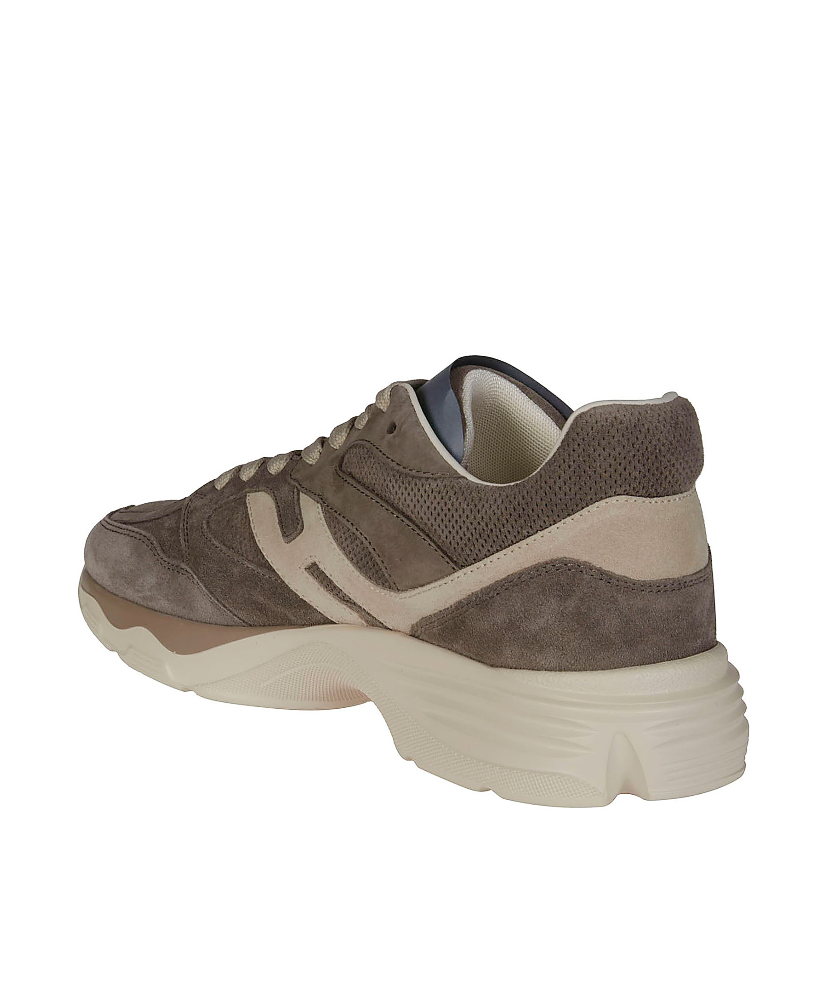 Hogan Perforated Suede Sneakers With Rubber Sole In Multicolor