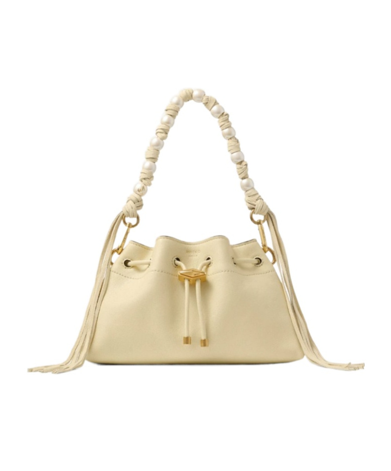Jimmy Choo Small Cinch Embellished Leather Top Handle Bag In Neutral