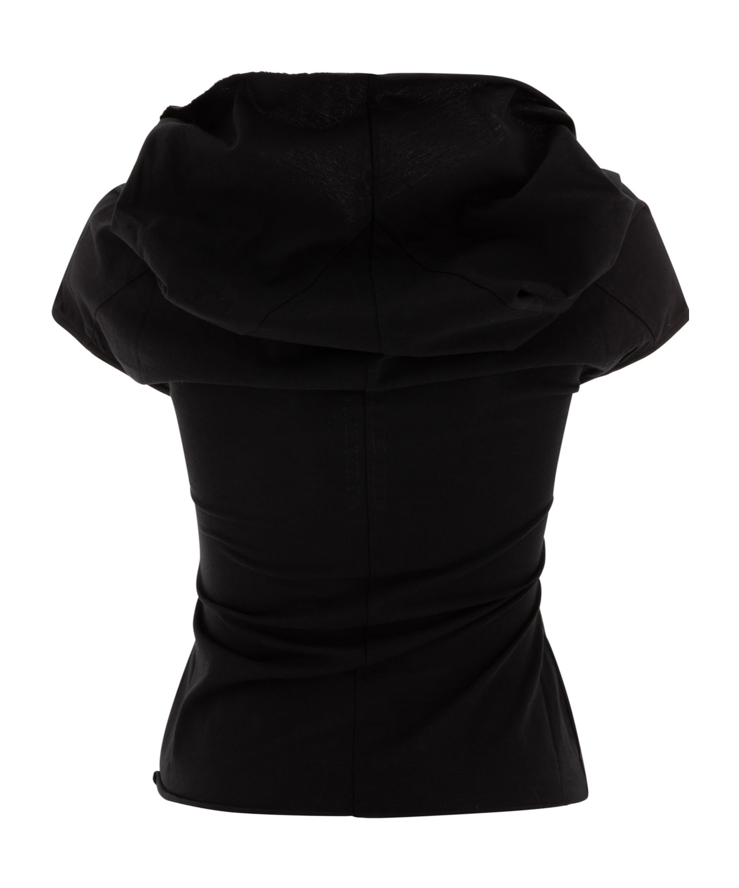 Rick Owens Funnel Neck Top In Black