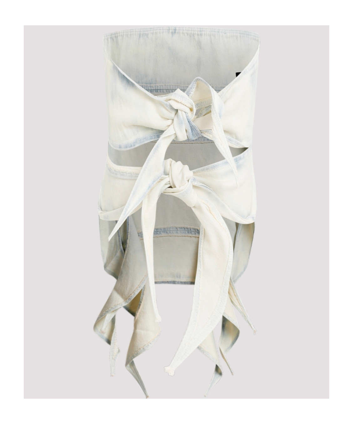 Y/PROJECT Y/PROJECT STRAPLESS ASYMMETRIC HEM DENIM TOP