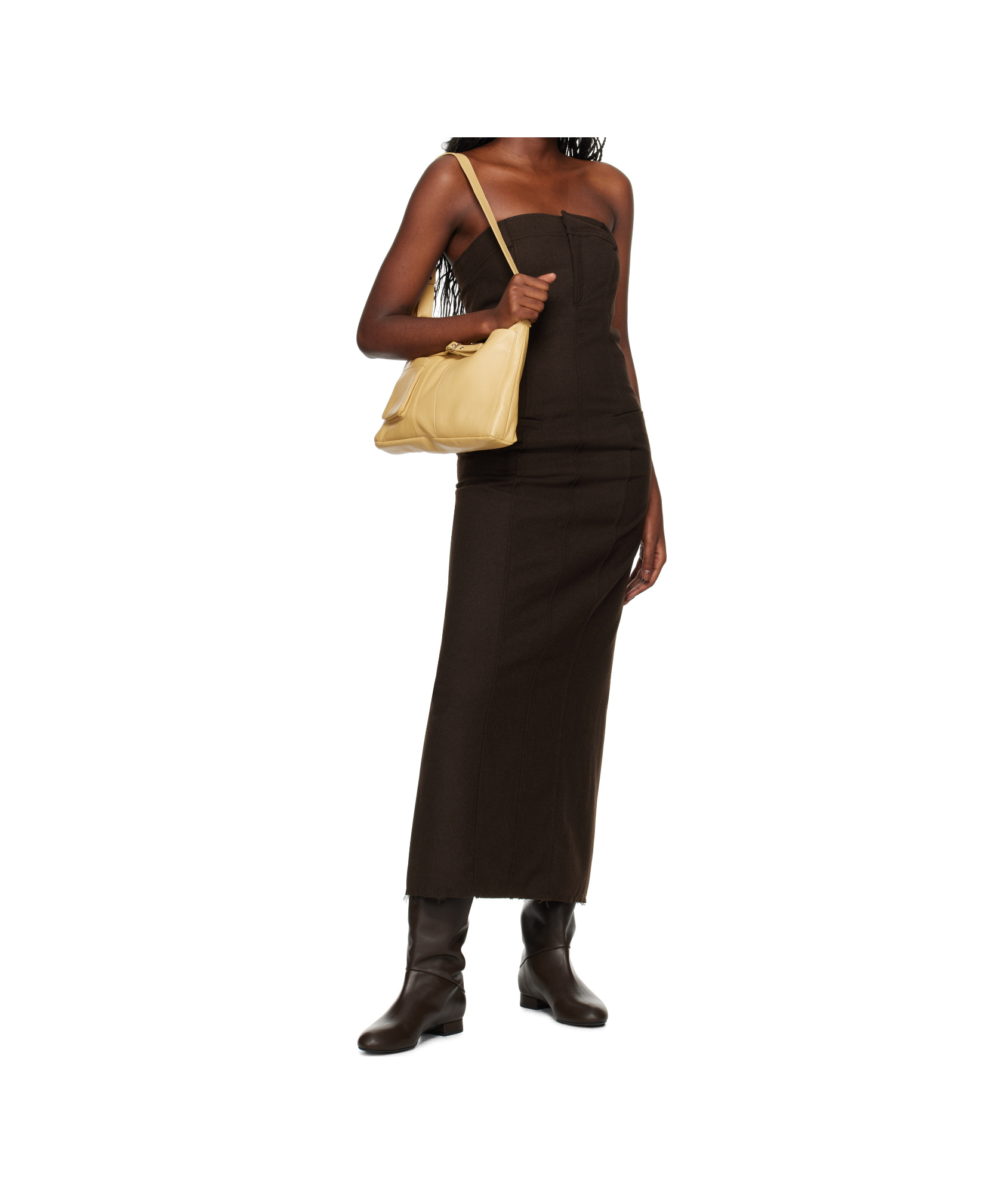 Gimaguas Broadcloth Maxi Dress In Brown