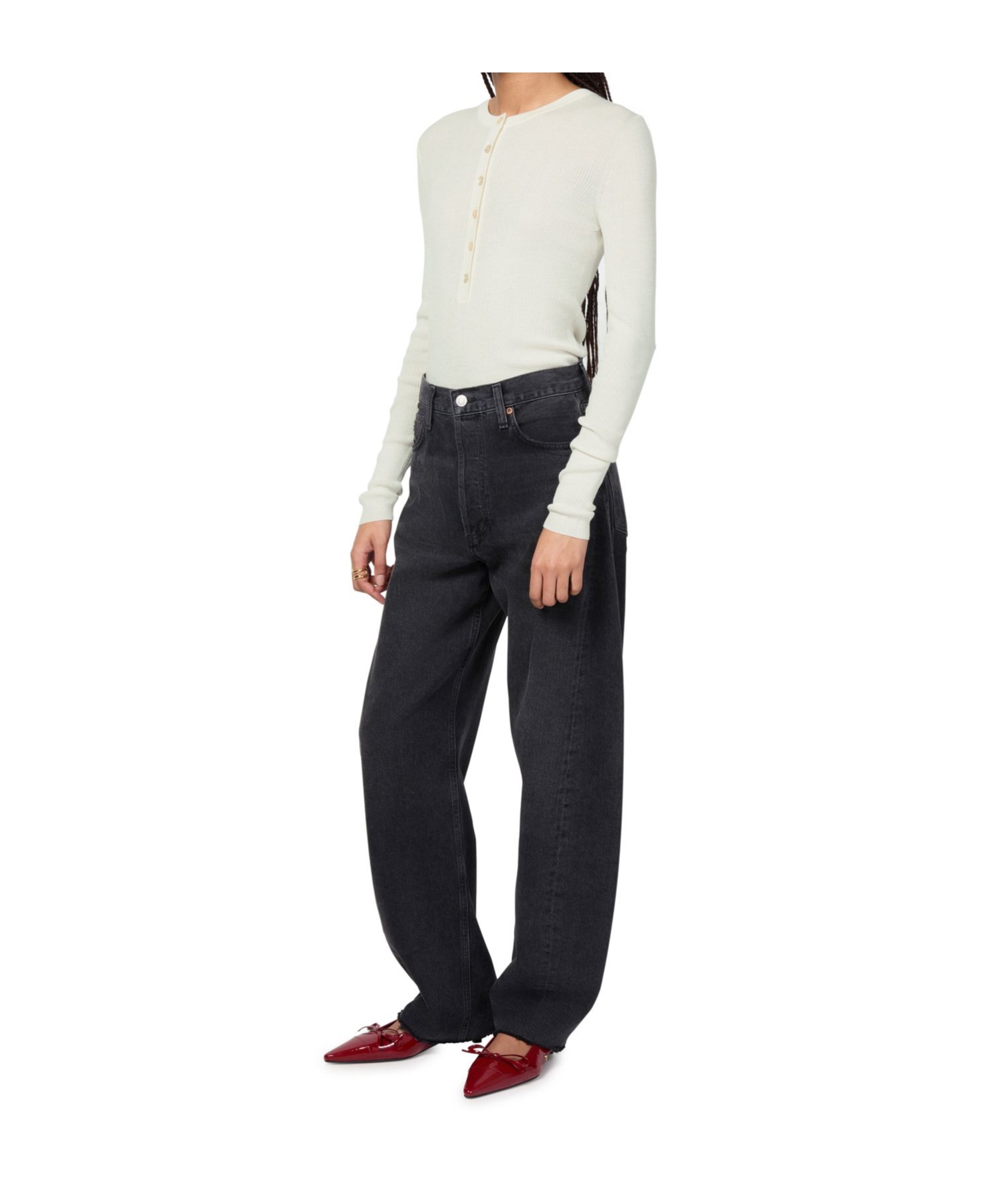 Shop Anine Bing Long-sleeved Sweater In White