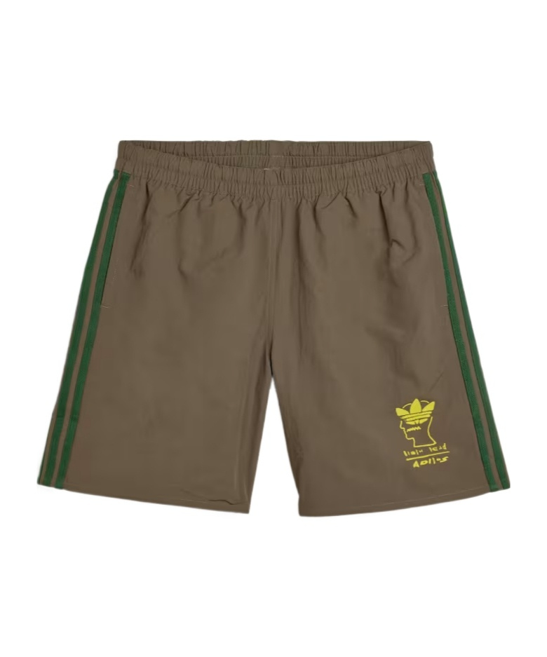 Adidas Originals X Brain Dead Emblem-embroidered Shorts In Green