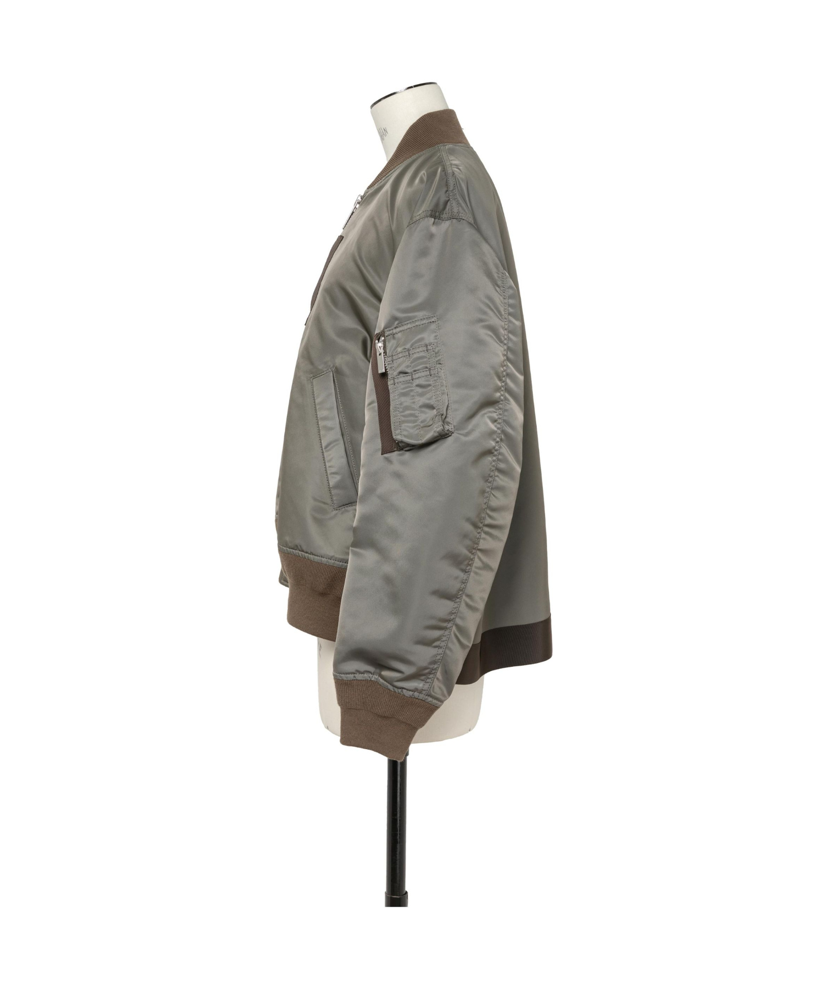 Sacai Twill Zipper Jacket In Gray