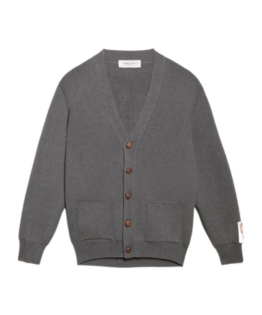 Golden Goose Cotton V-necked Cardigan In Black