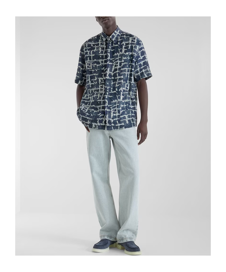 FENDI FENDI LOGO PATCH STRAIGHT-LEG JEANS