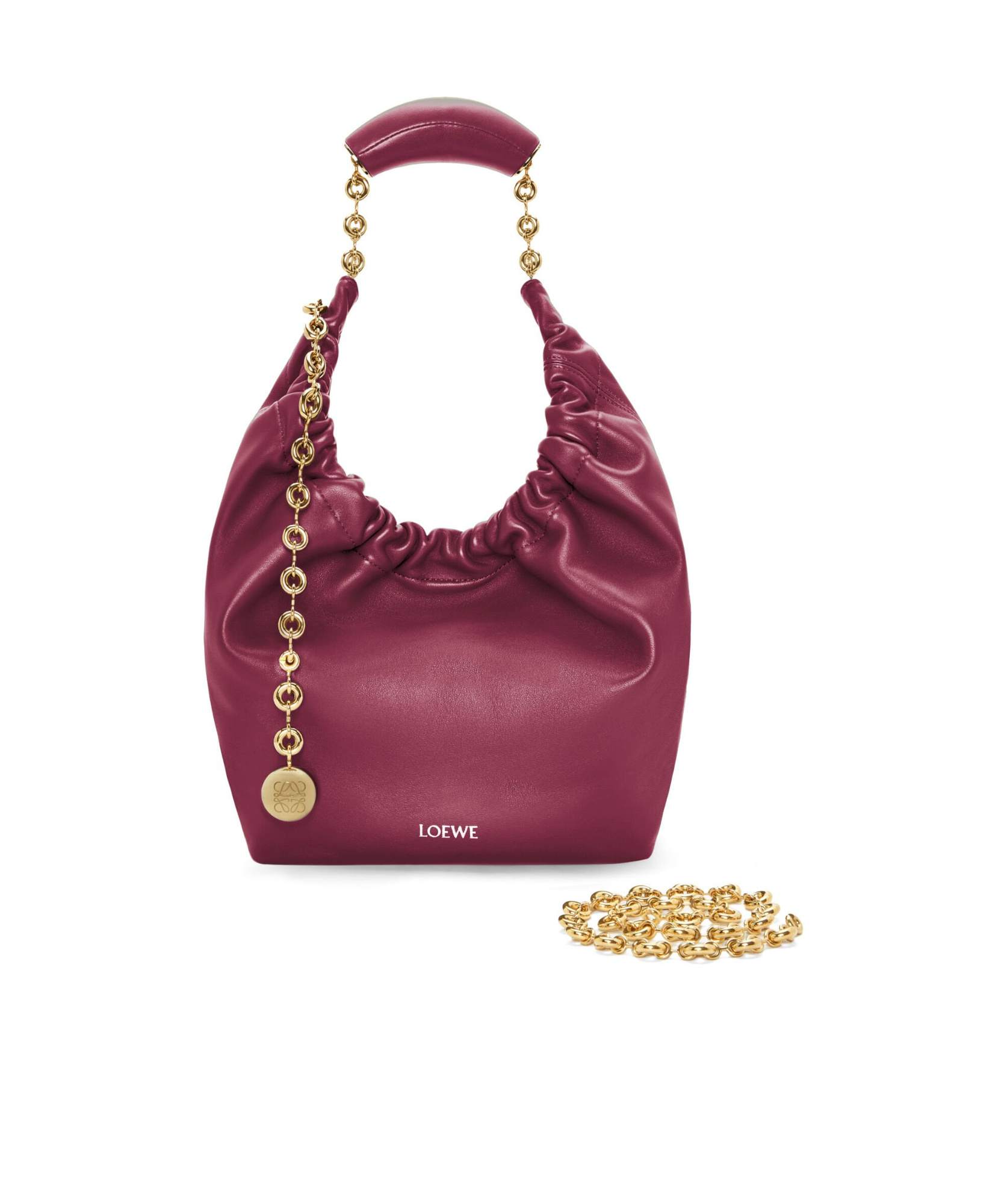 Loewe Small Leather Squeeze Top-handle Bag In Red