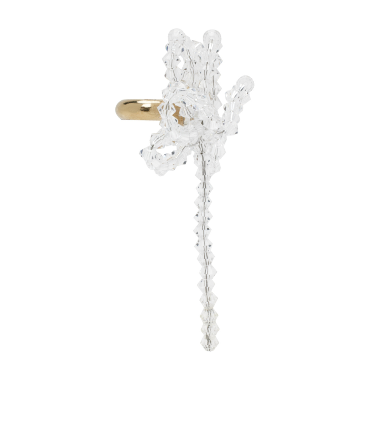 Simone Rocha Cluster Crystal Flower Ear Bone Clip In White