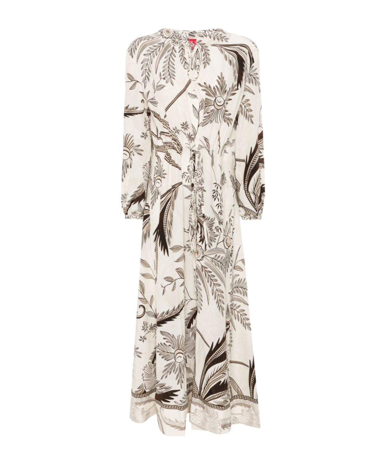 F.r.s For Restless Sleepers For Restless Sleepers Printed Silk Dress In White