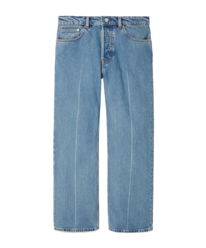 Gucci Denim Cropped Pant In Blue