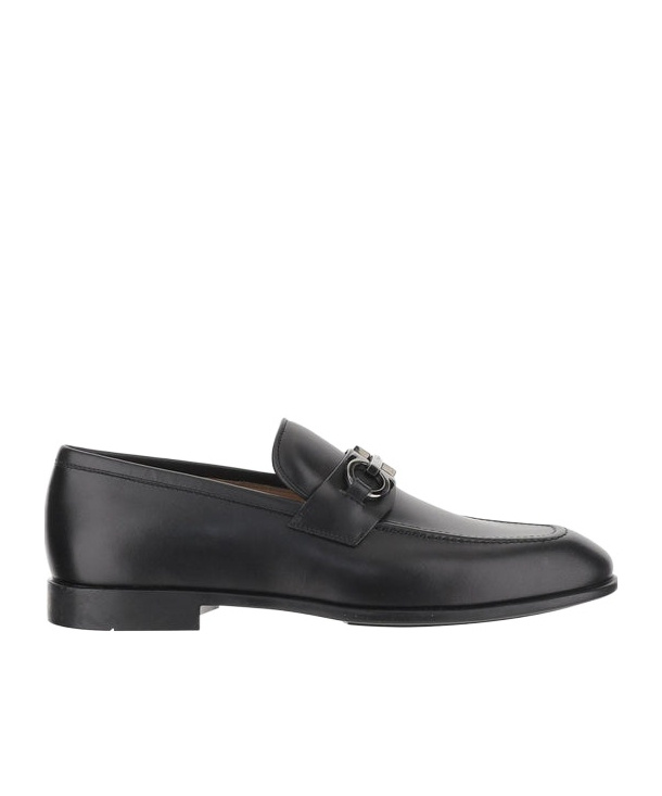Ferragamo Black Gancini Casual Business Shoes In Black