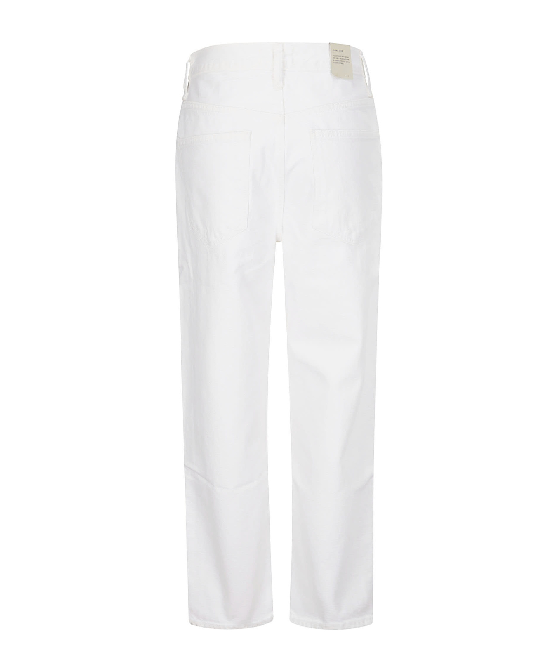 Agolde Bootcut Leather-blend Trousers In White
