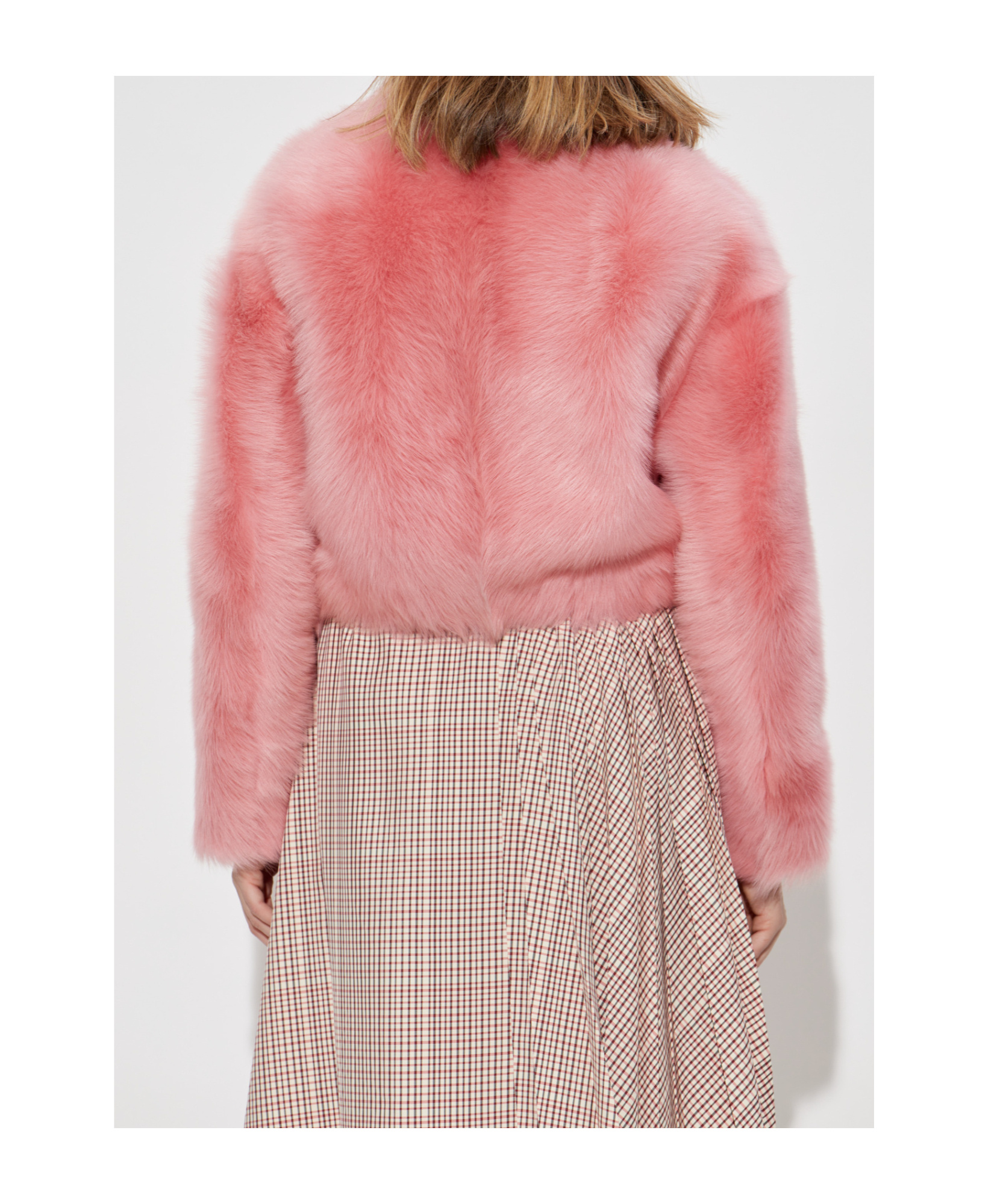 Bottega Veneta Toscana Shearling Cropped Blouson In Pink