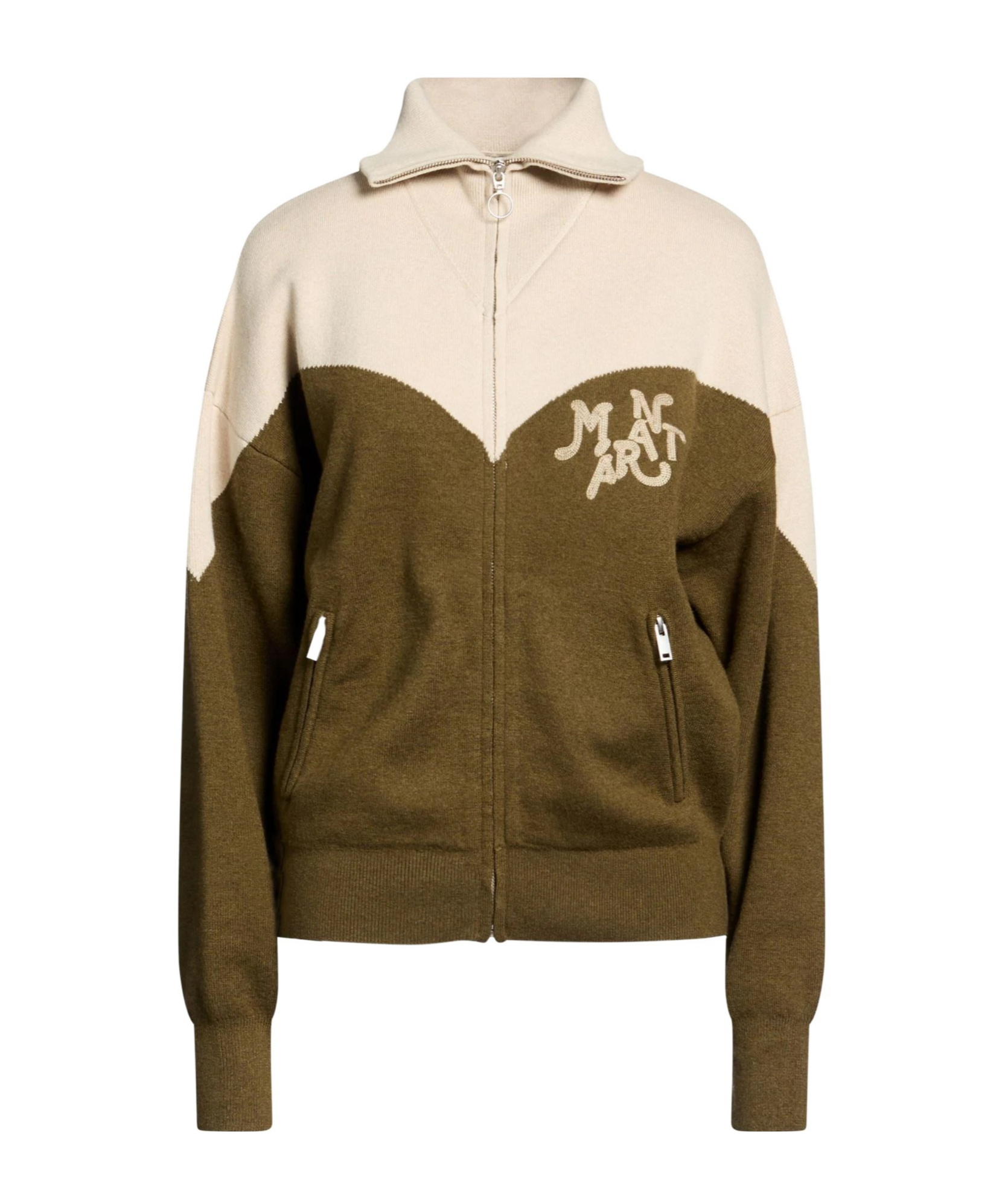 Isabel Marant Two-tone Knit Coat In Brown