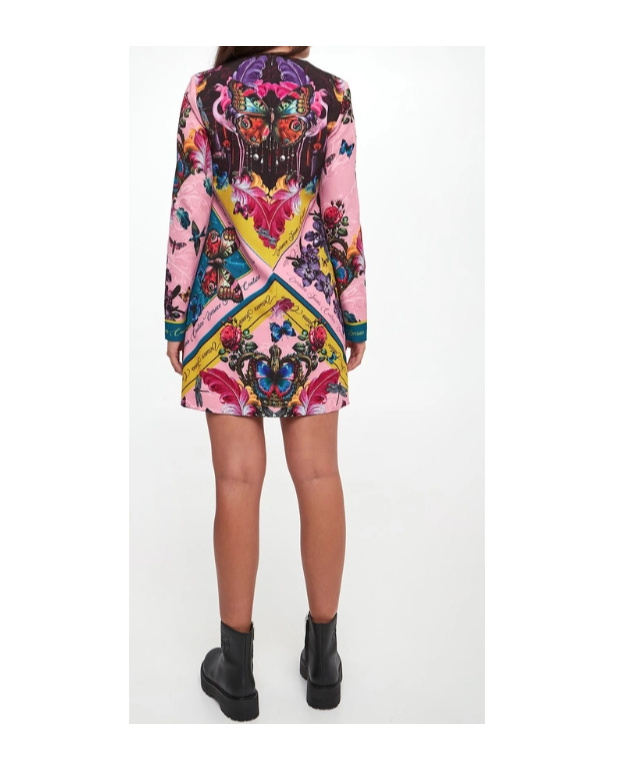Versace Jeans Long-sleeved Dress In Pink