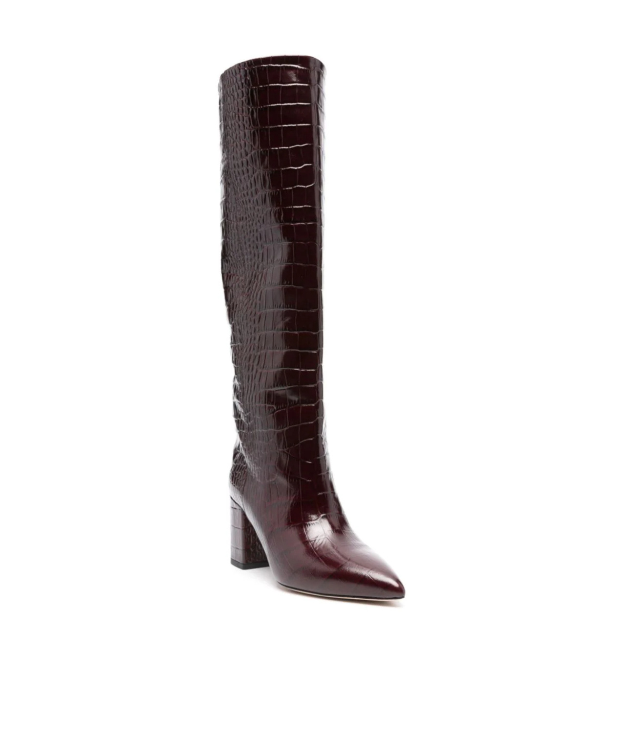 Paris Texas Croc-embossed Leather Anja Knee-high Boots 70 In Black