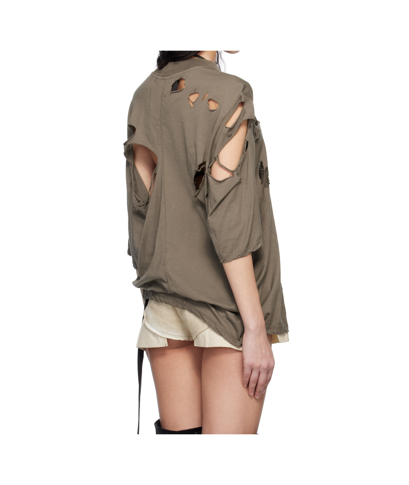 Rick Owens Drkshdw Gray Hollywood Walrus T-shirt In Multicolor
