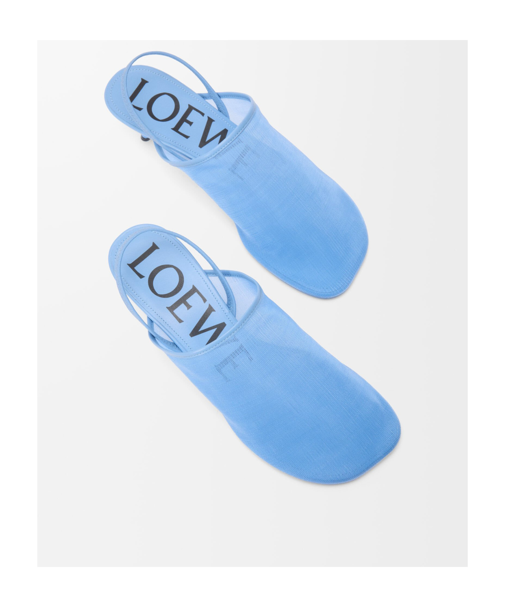 Loewe Scarpe Con Tacco Petal In Rete Ceruleo Donna In Blue