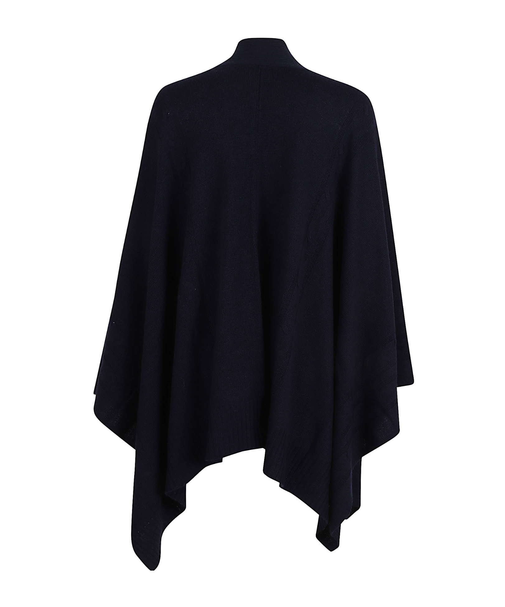 Ermanno Scervino Draped Cape With Embroidered Ribbed Texture In Blue