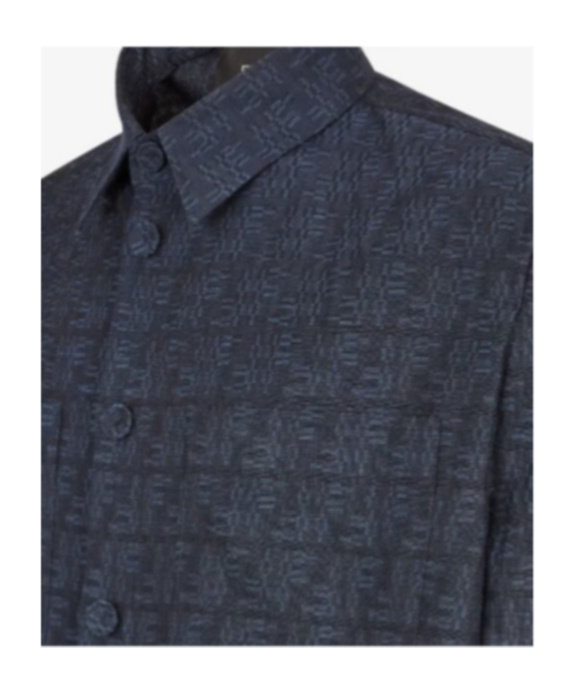 Fendi Pattern Lapel Casual Jacket In Black