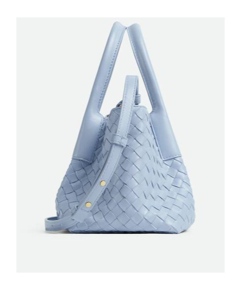 Bottega Veneta Small Leather Intrecciato Pinacoteca Tote Bag In Sky Blue
