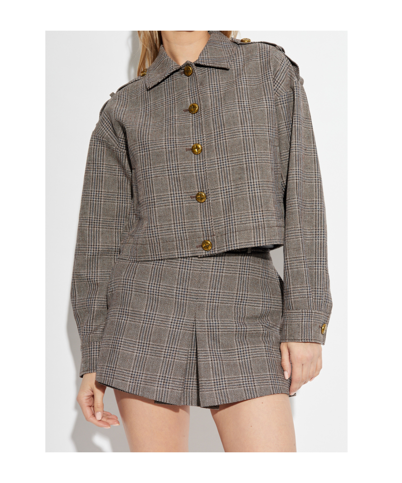 SELF-PORTRAIT CROP CHECKERED JACKET