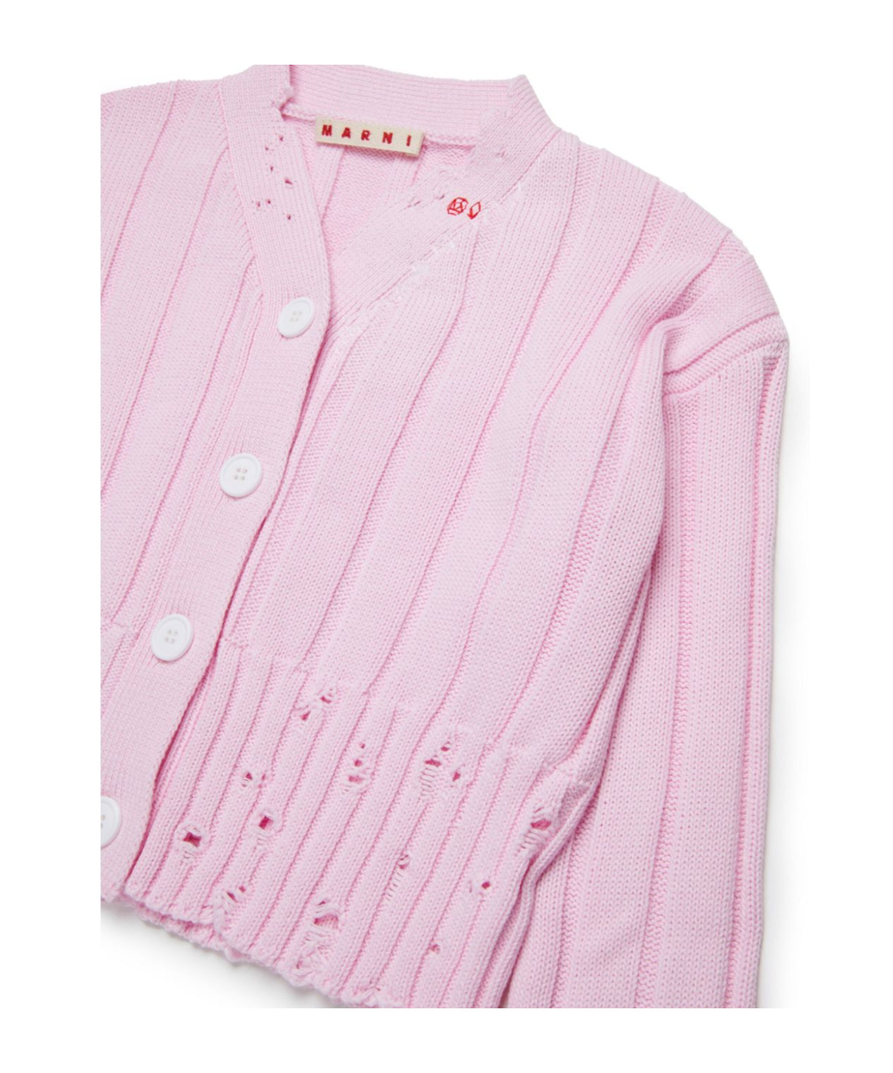 Marni Distressed Cardigan In Pink