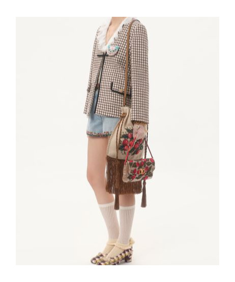Valentino Patterned Shoulder Bag In Brown