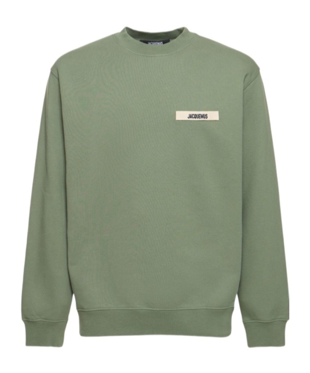 Jacquemus Man Sweatshirt Light Green Size Xl Organic Cotton