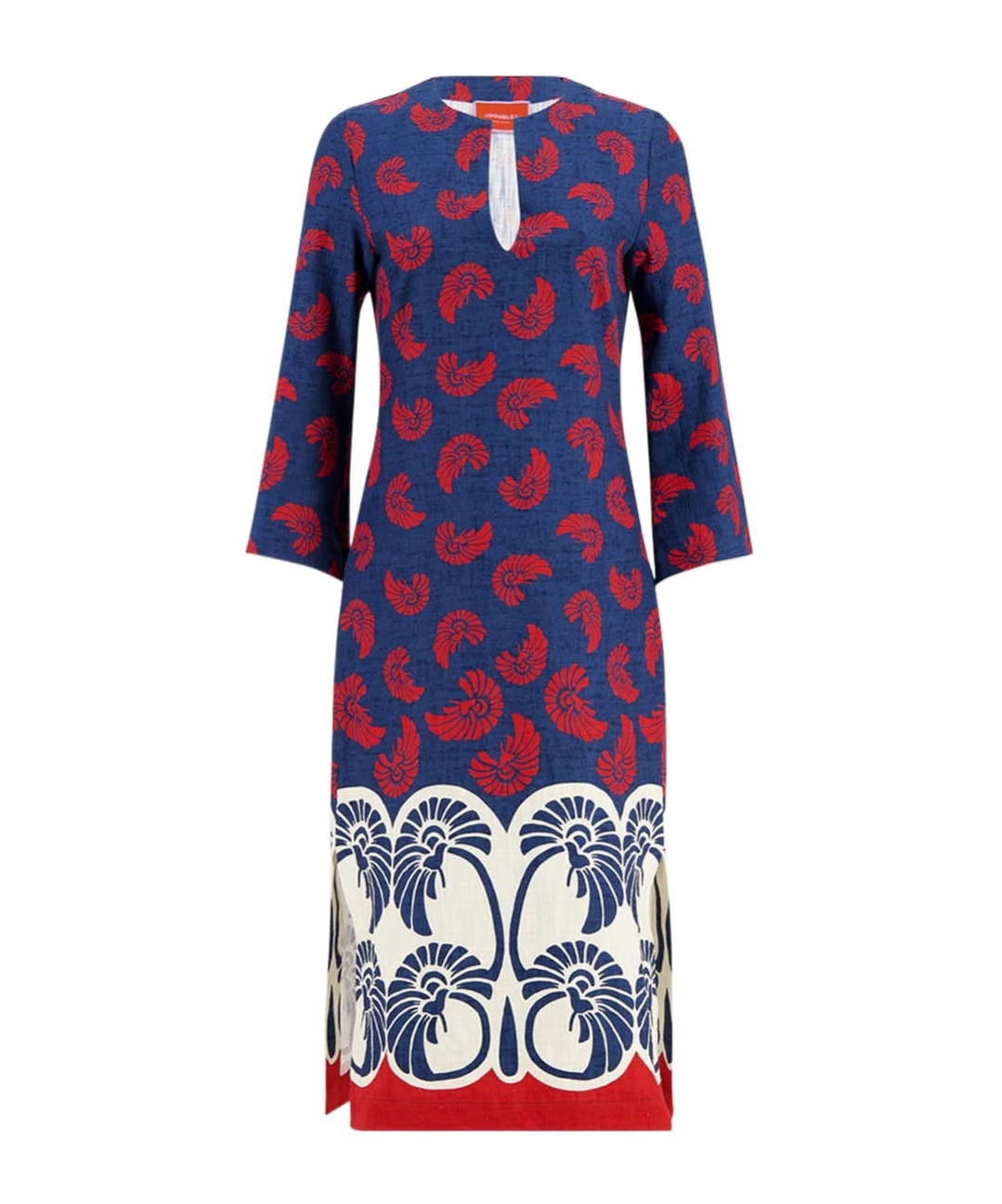 La Doublej Monogram-pattern Midi Dress In Blue