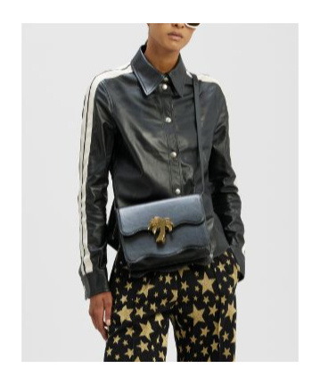 Palm Angels Black Micro Palm Beach Bag In Black