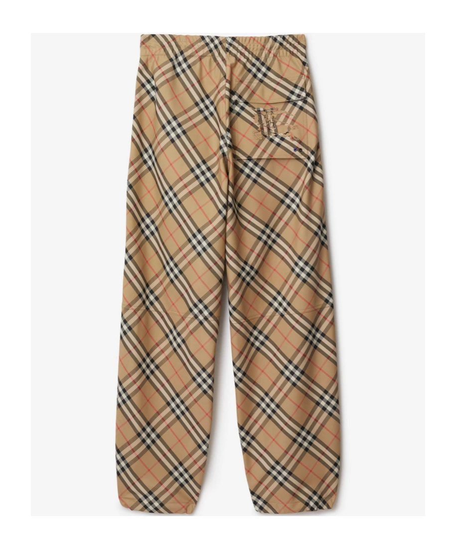 Burberry Checked Straight-leg Trousers In Brown
