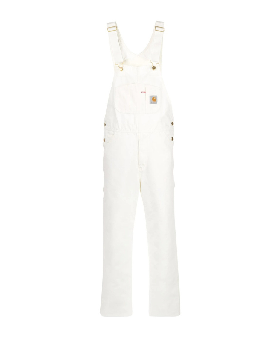Carhartt Man Overalls Off White Size 30w-30l Organic Cotton In White