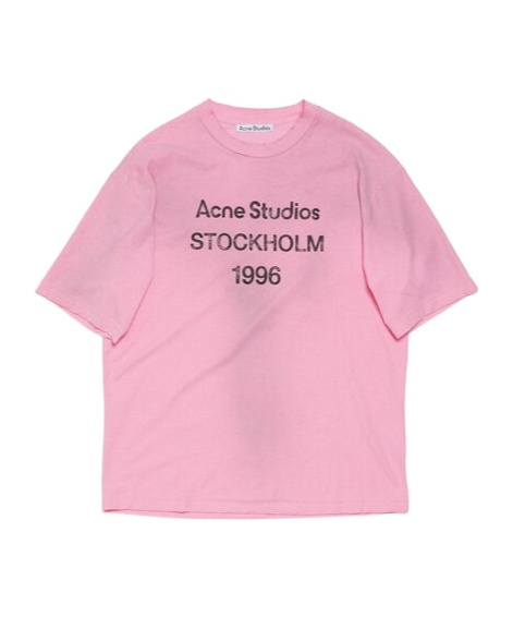Acne Studios ピンク Tシャツ 1996 Acne Studios - Relaxed Fit Logo T-Shirt in Cotton Candy Pink