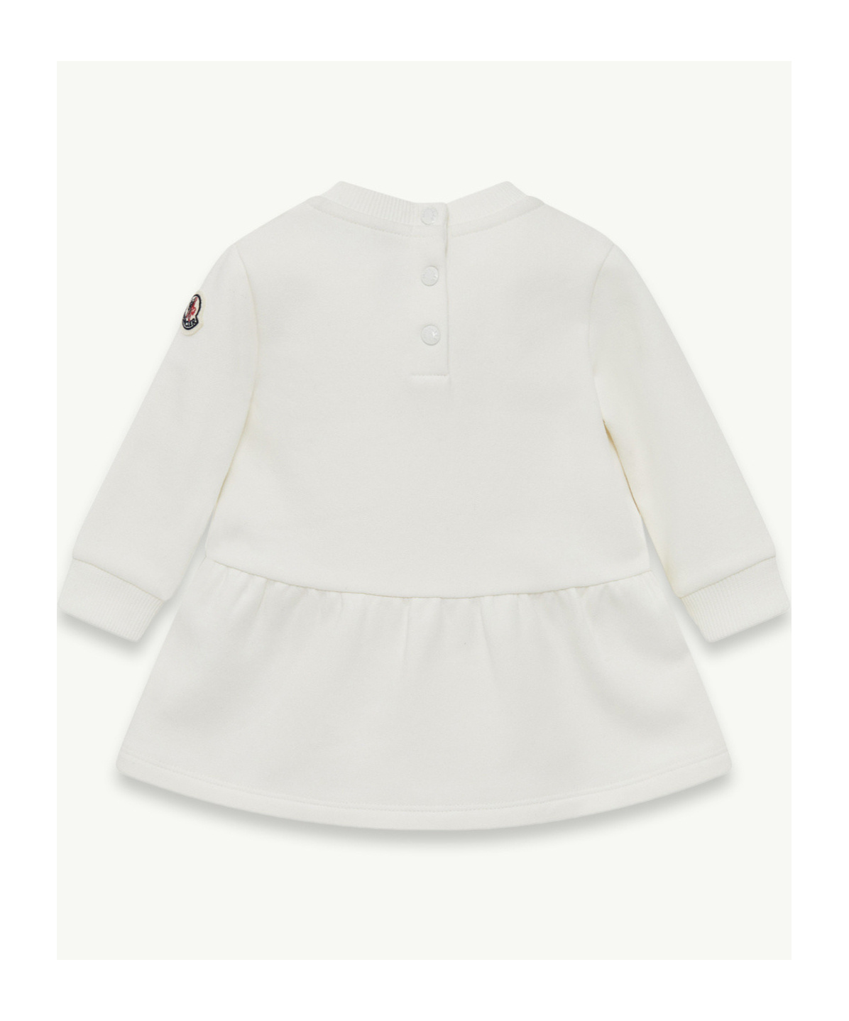 Moncler Heart-print Ruffled Dress In Neutral