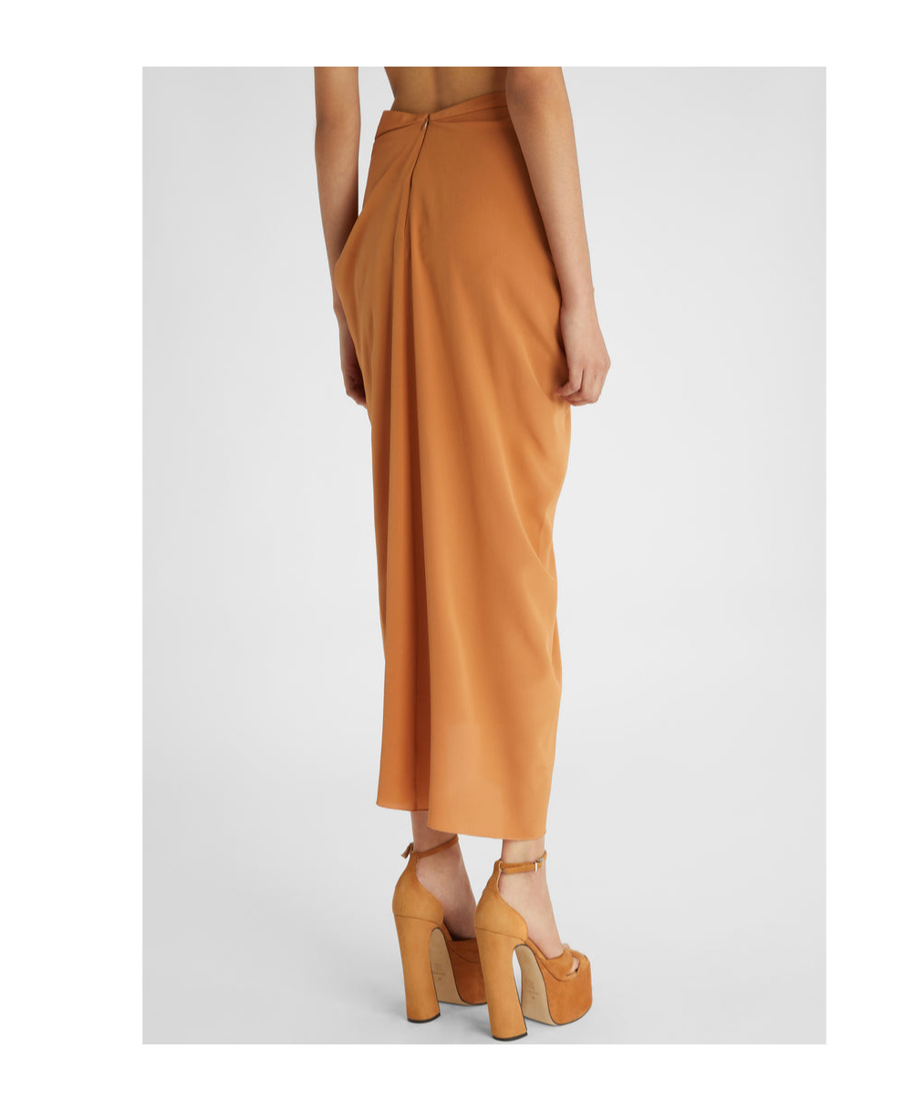 Ermanno Scervino Pleat-detail Silk Skirt