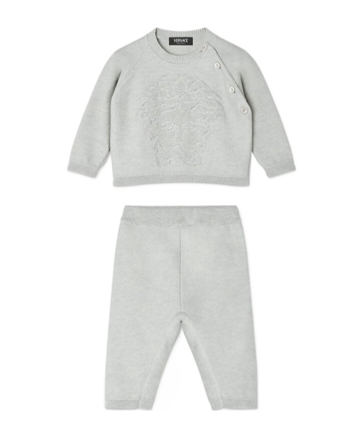 Versace Long-sleeved Sweatshirt And Trousers Set In Gray