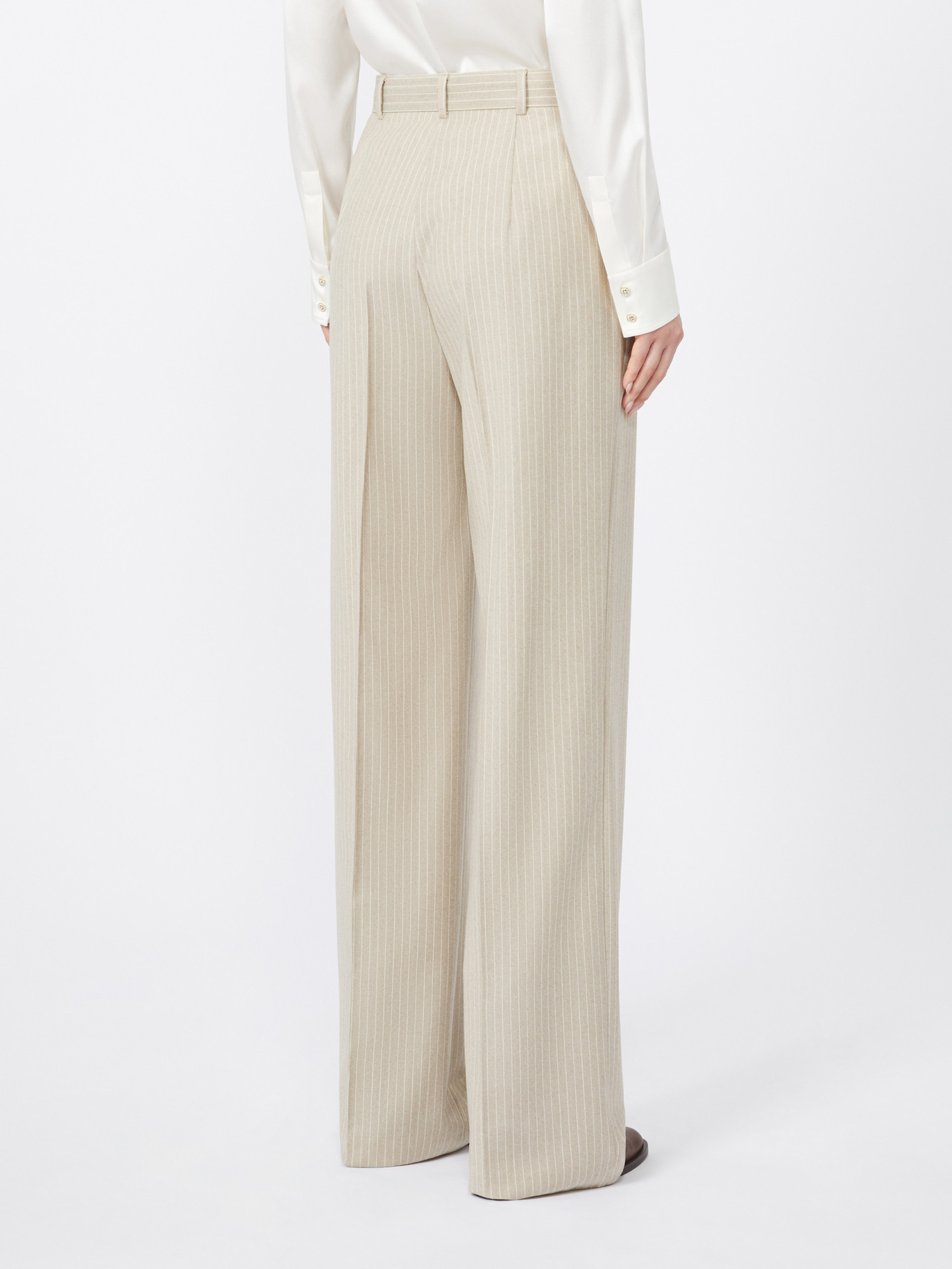 Max Mara Patterned Wool Trousers In Brown