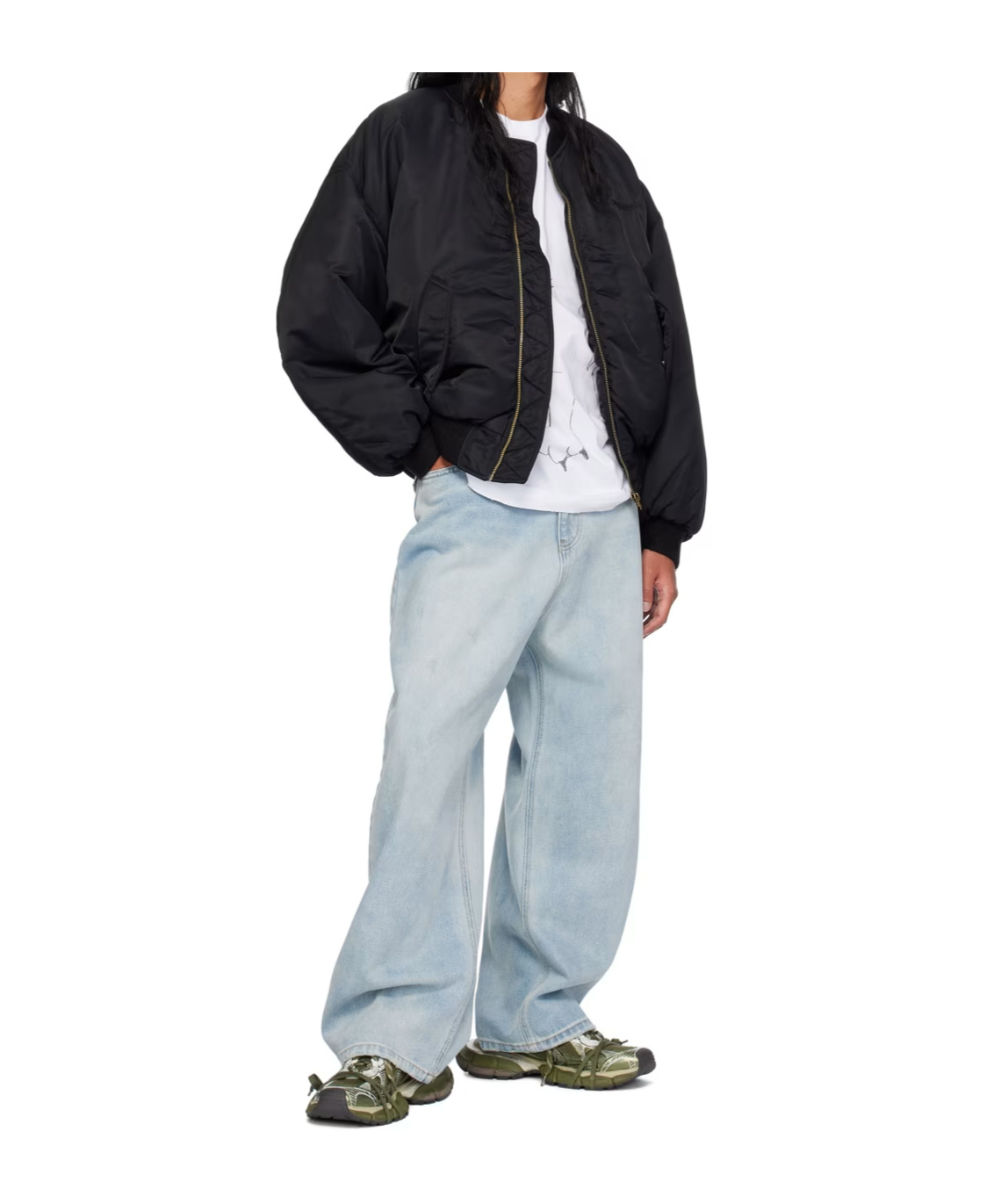 We11 Done Logo Pilot Casual Jacket In Green
