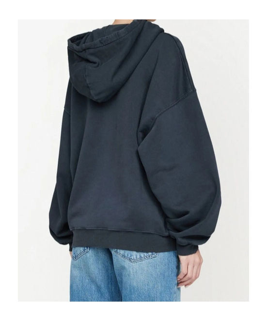 ANINE BING ANINE BING HARVEY DISTRESSED LOGO PRINTED HOODIE