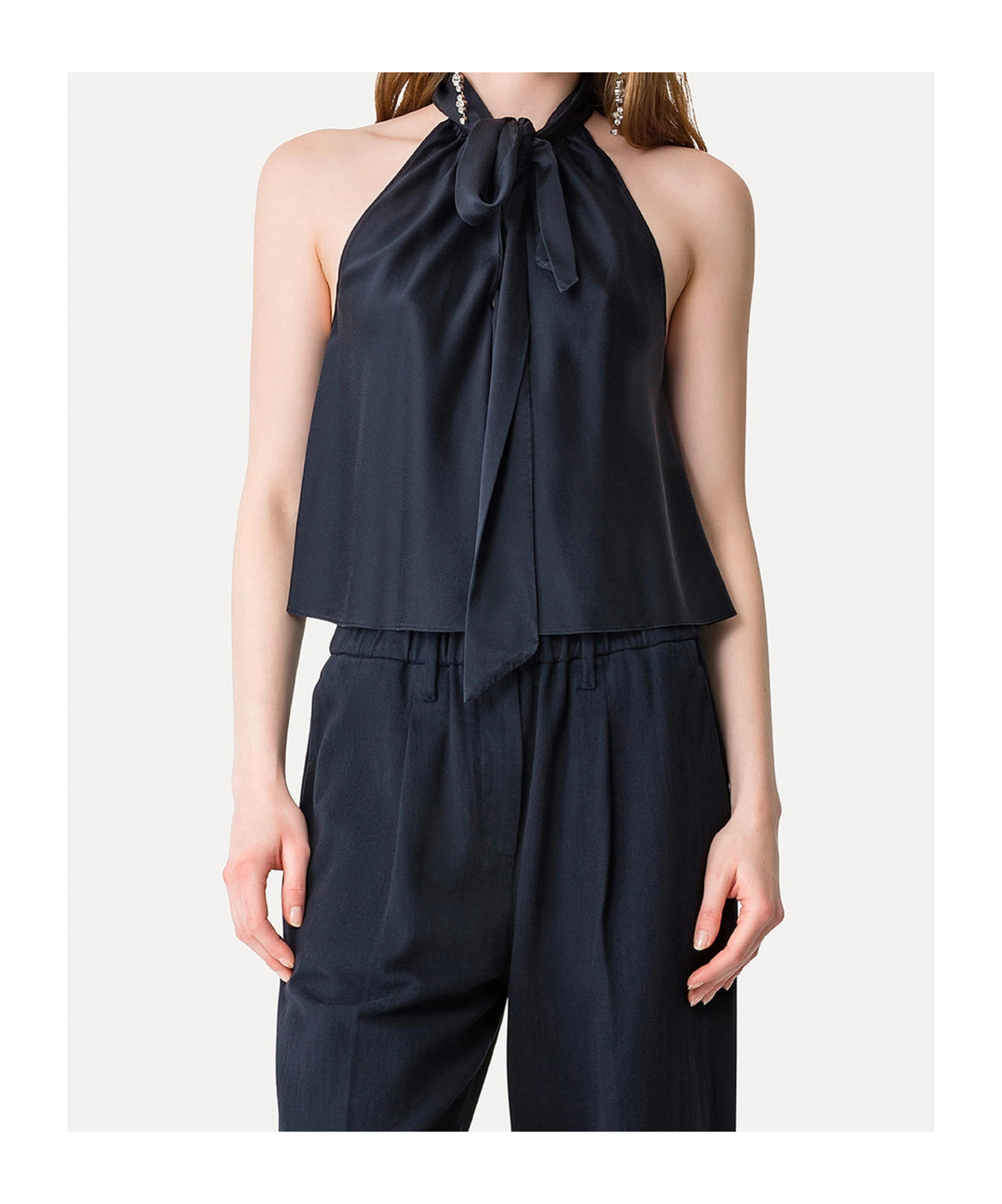 Forte Forte Silk Top With Bow Embellishment In Blue