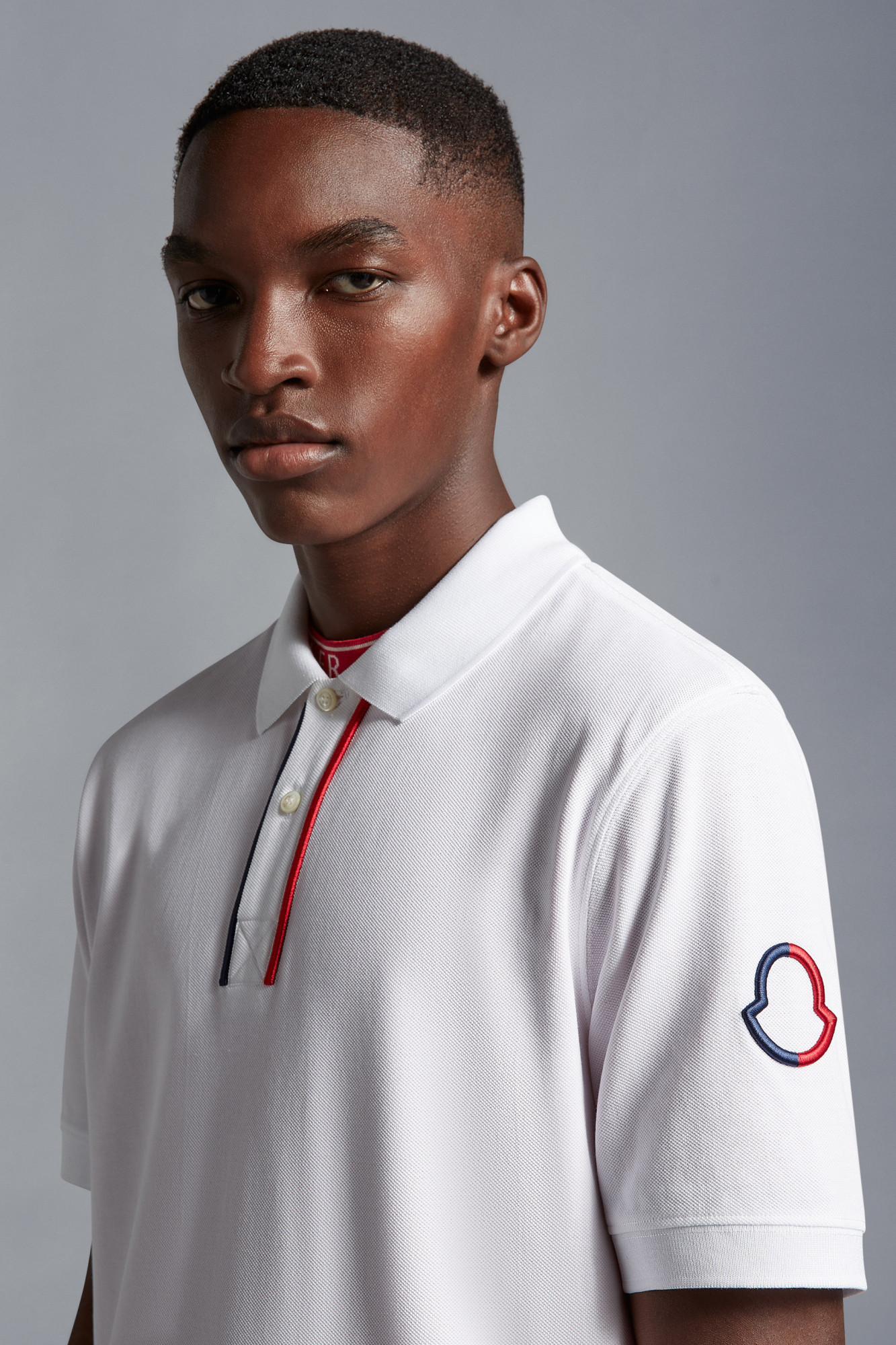 MONCLER TRICOLOUR POLO SHIRT