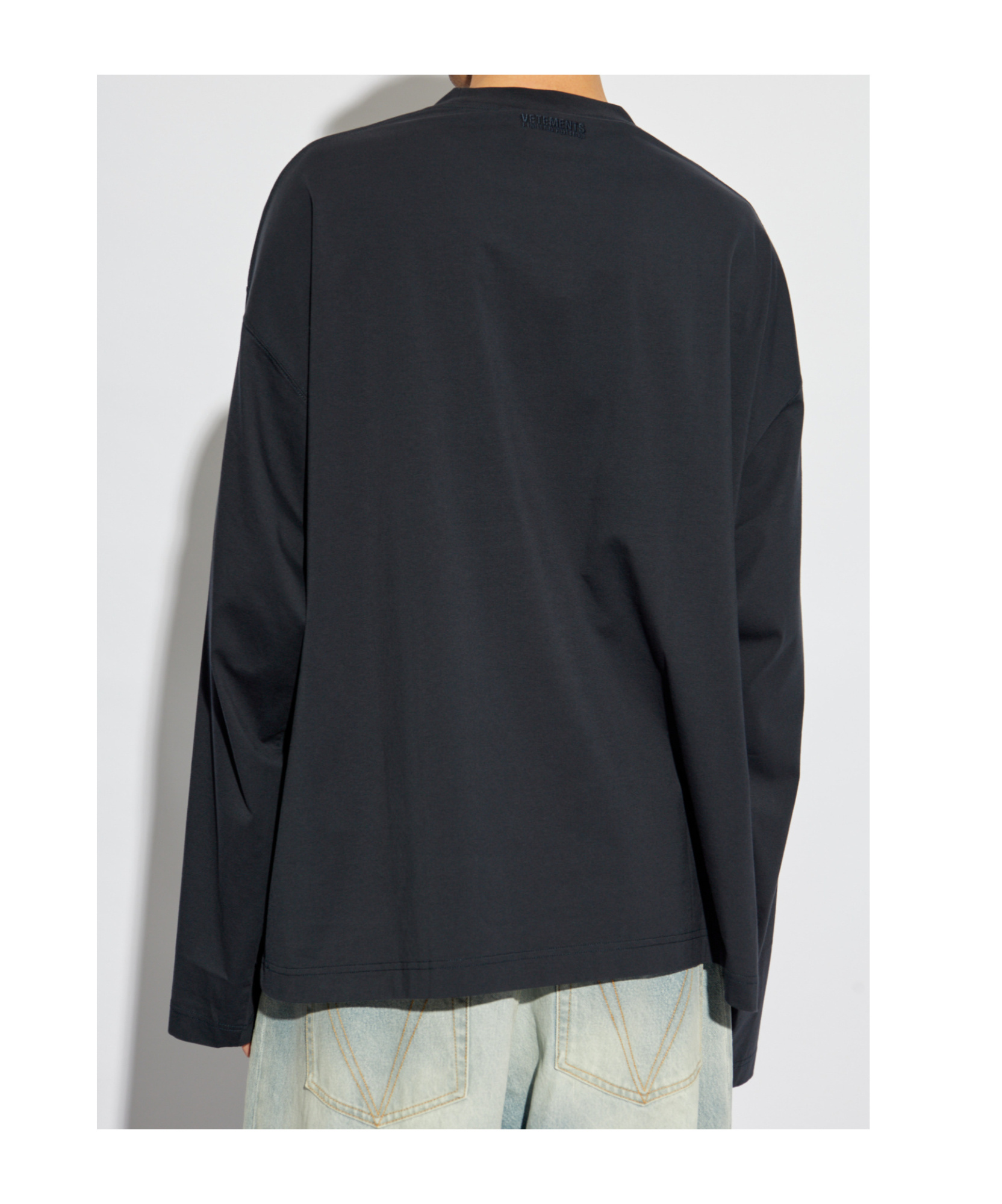 Vetements Logo-print Cotton Jersey In Black